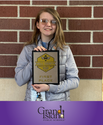  MaKenna Ostrander won the Hall county spelling bee.